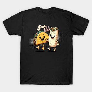 Taco & Burrito, BFFs Por Vida | Chicano art T-Shirt